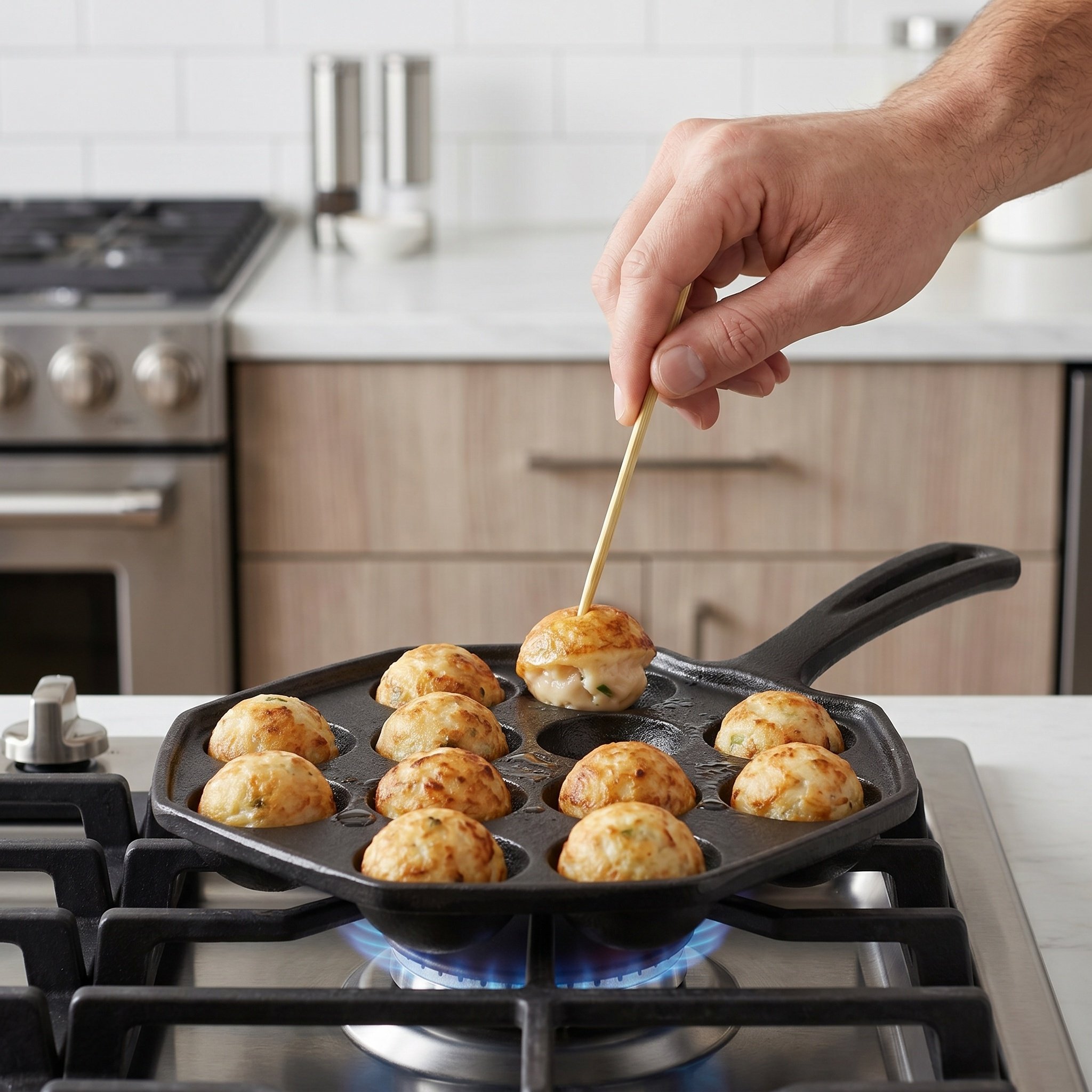 12 Molds Takoyaki Pan Cast Iro - đánh giá và giá Takoyaki Grill Plate