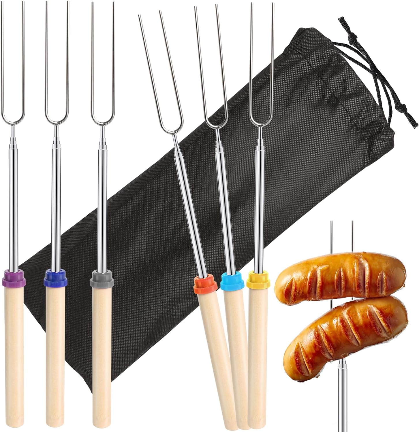 6Pcs Stainless Steel Telescopi - đánh giá và giá Corn Dog Stick